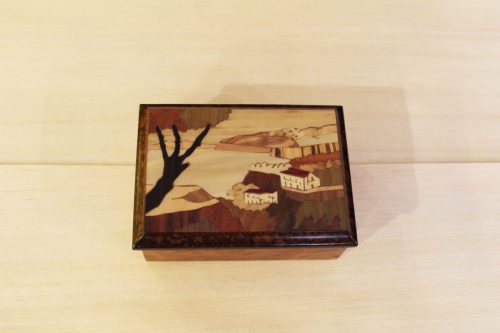 Italian wood jewelry box with Sorrento landscape