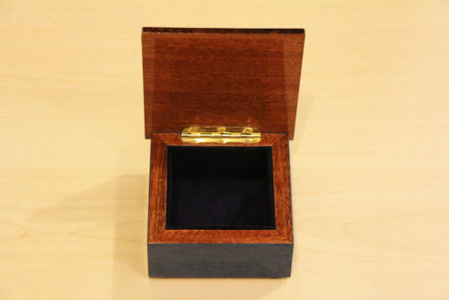 Velvet lining - Wooden inlaid box