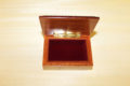 Velvet lining and brass-metal lock - Inlaid jewelry box