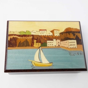 Inlaided jewelry box with Sorrento coast