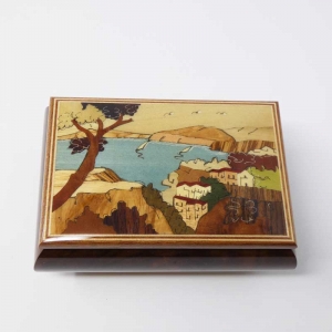 Inlaided jewelry box with Sorrento view