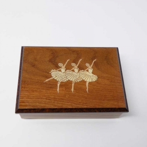 Inlaided jewelry box with dancers